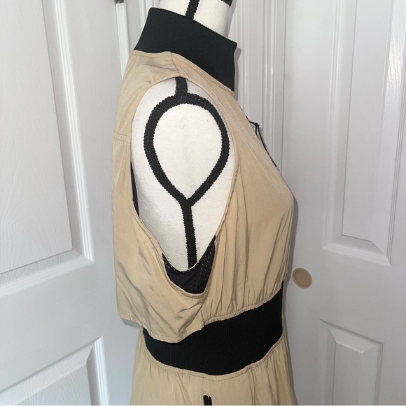 NWT GSTO beige & black safari khaki gaming midi dress, size large - Picture 8 of 14